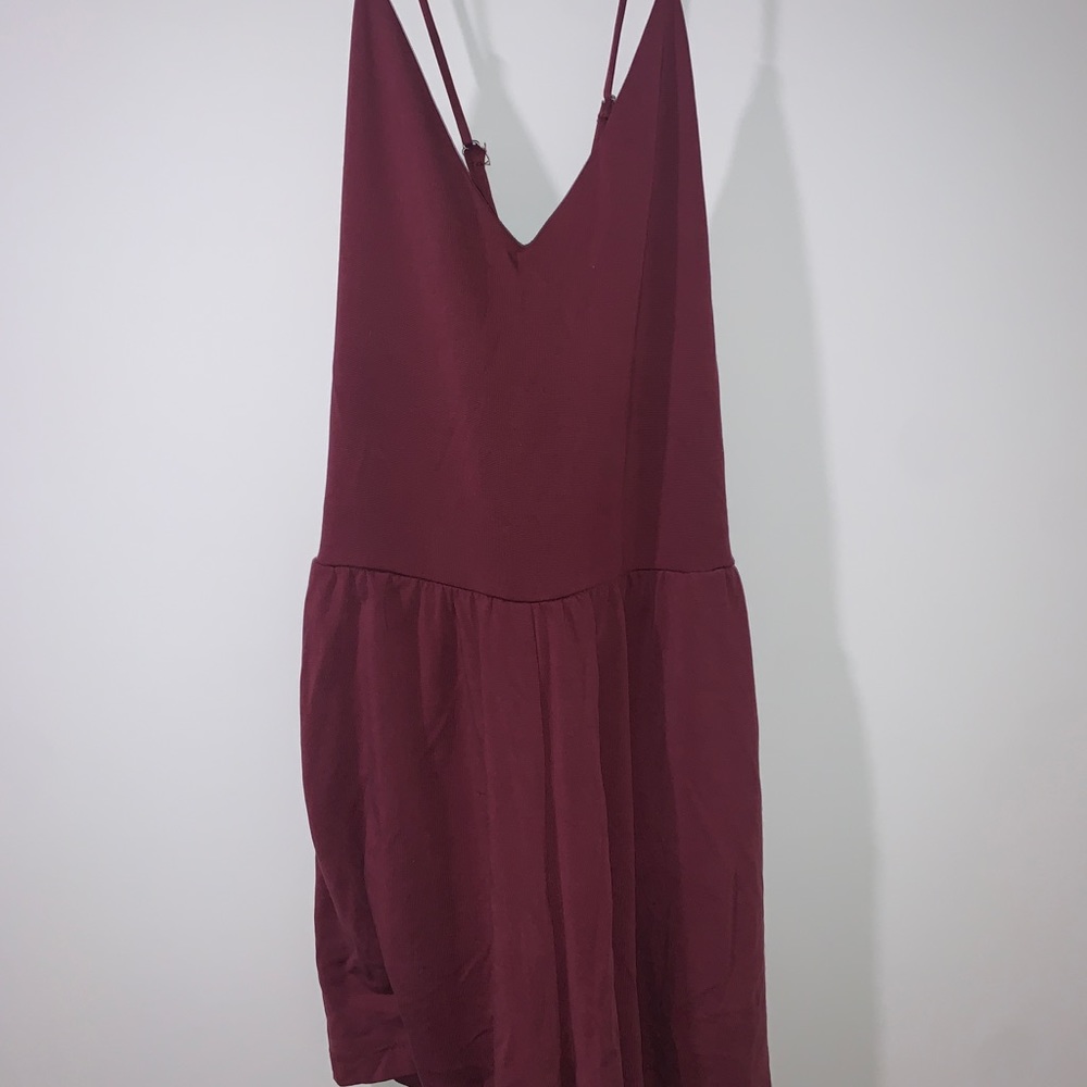Red Romper Criss Cross Back